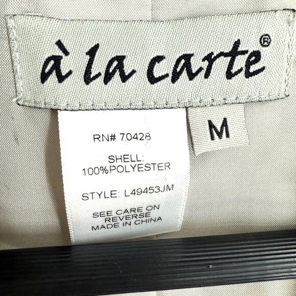 A la Carte Medium Sparkly Silver Wearable Art Jacket Blazer Blouse Shirt Top - Picture 2 of 9